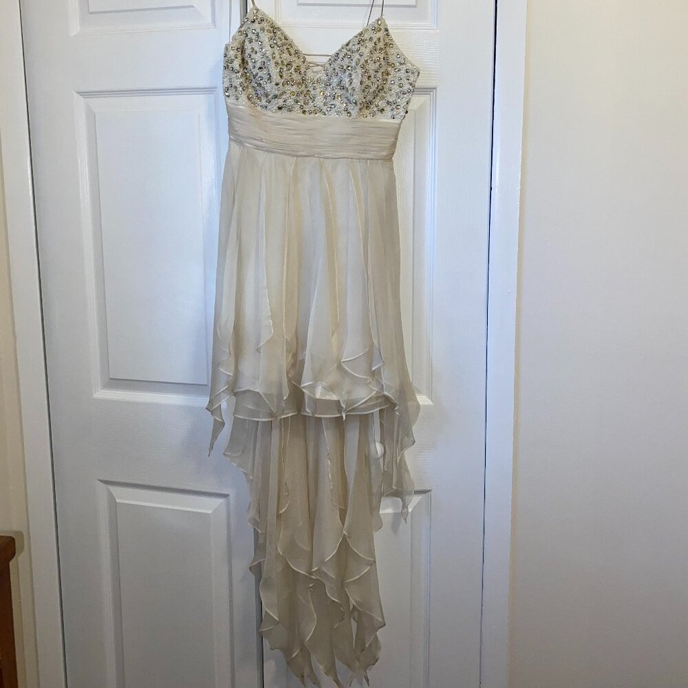 High Low Homecoming Dress (Off white, Size 1/2)